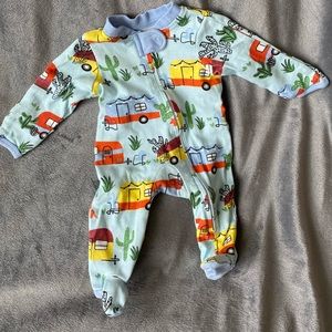 0-3 month Honest footed sleepwear, happy camper